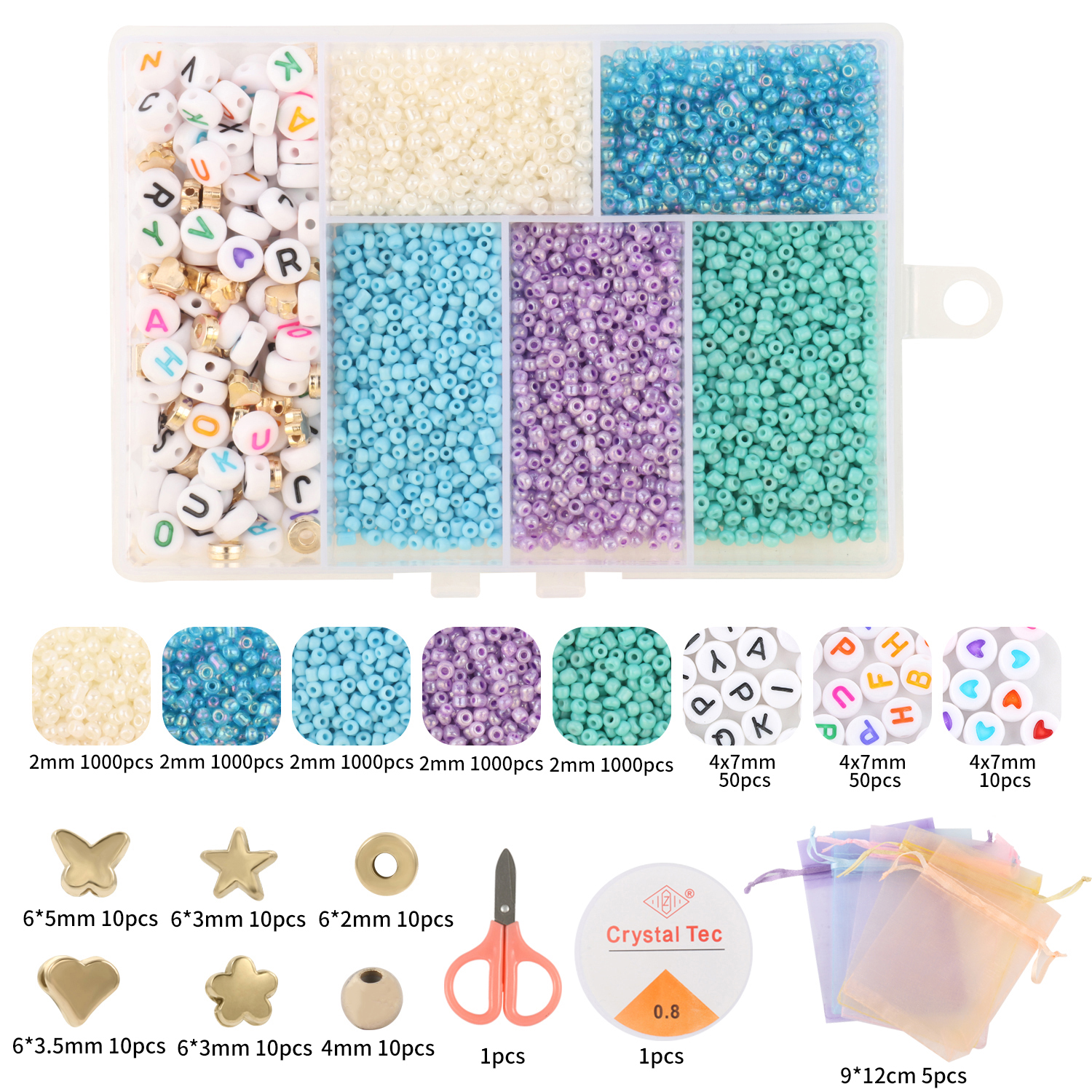 Jewelry Making Kits For Kids - 5000pcs Boxed Beads Kits Czech Glass