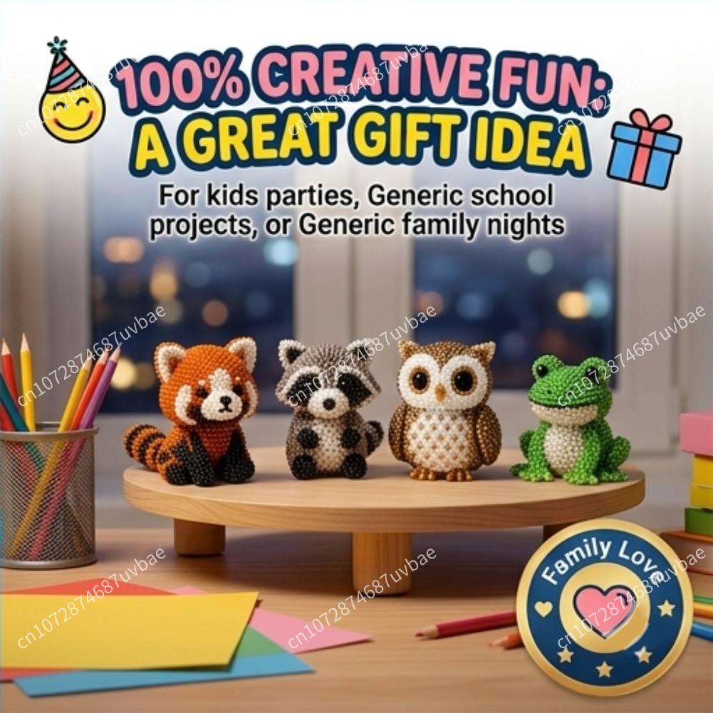 Jewelry Making Kits For Kids - Mini 3D Animal Bead Crafting Set