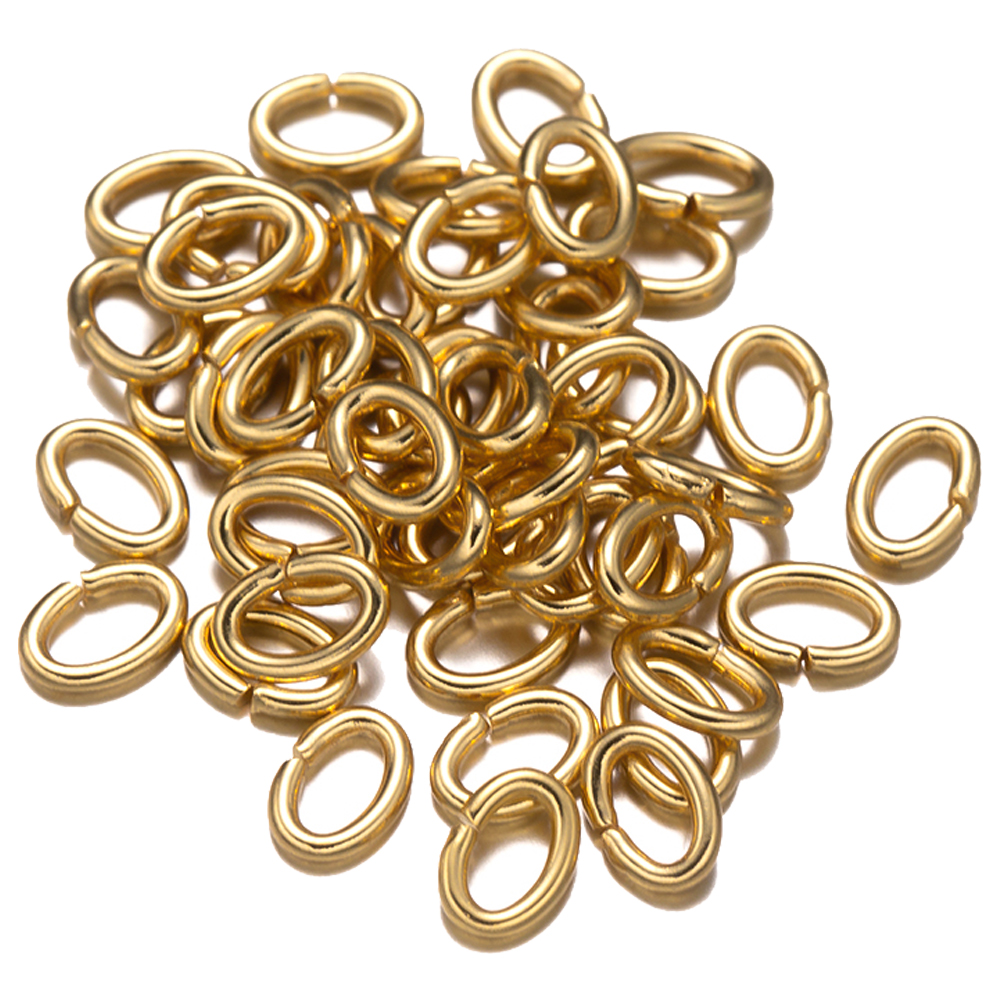 Jewelry Making Closed Jump Rings - 50pcs 3 Colors Stainless Steel Oval