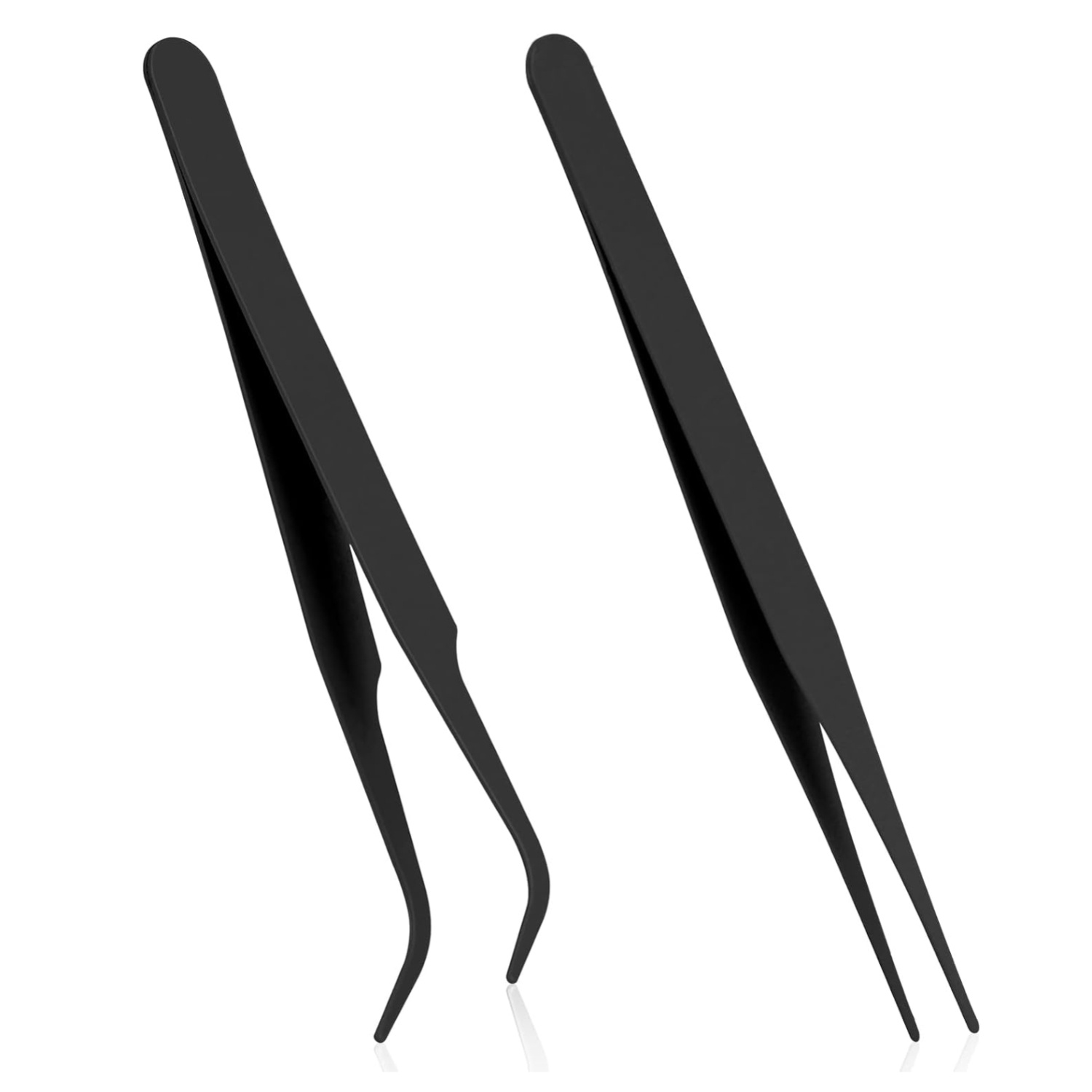 Jewelry Making Pieces - Black handmade tweezers 2-piece, stainless steel