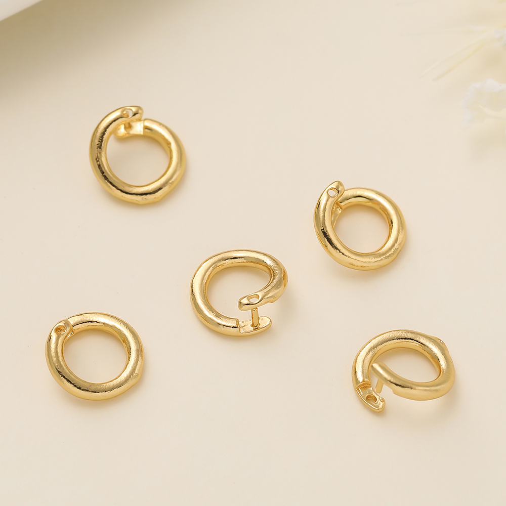 Jewelry Making Closed Jump Rings - 10Pcs 14/18K Gold Plated Brass Two