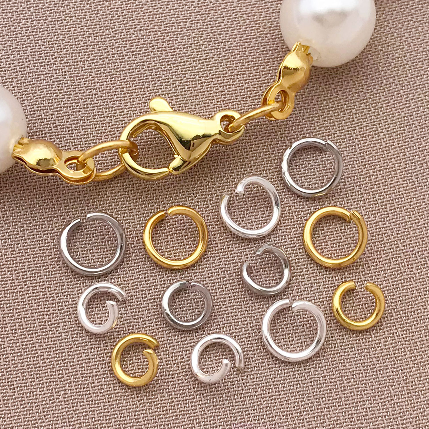 Jewelry Making Closed Jump Rings - 200pcs 4/5mm 18K Gold Plated SilveryOpen