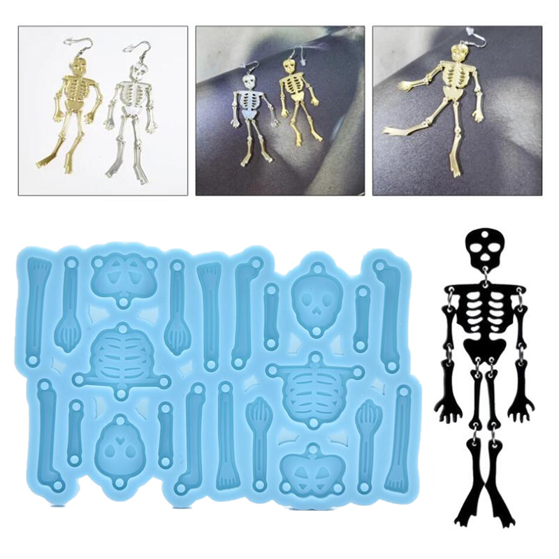Jewelry Making Resin - [HF](HS)1Pc Silicone Skull Skeleton Pendant Mold