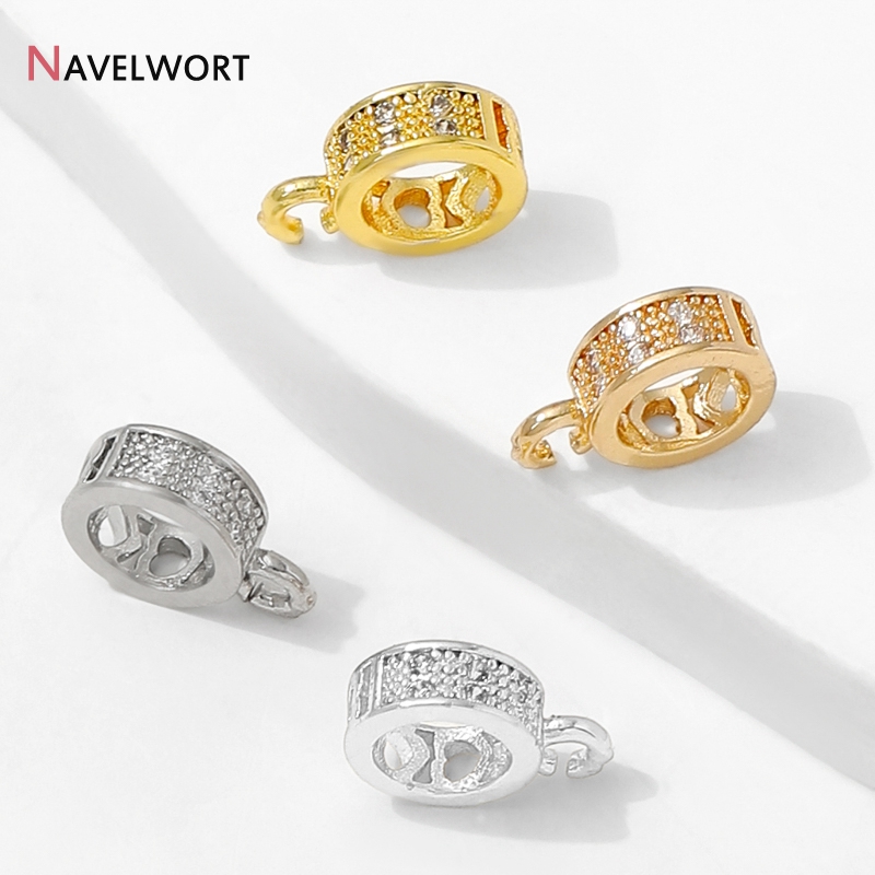 Jewelry Making Pins - 14K Gold Plated Inlaid Zircon Round