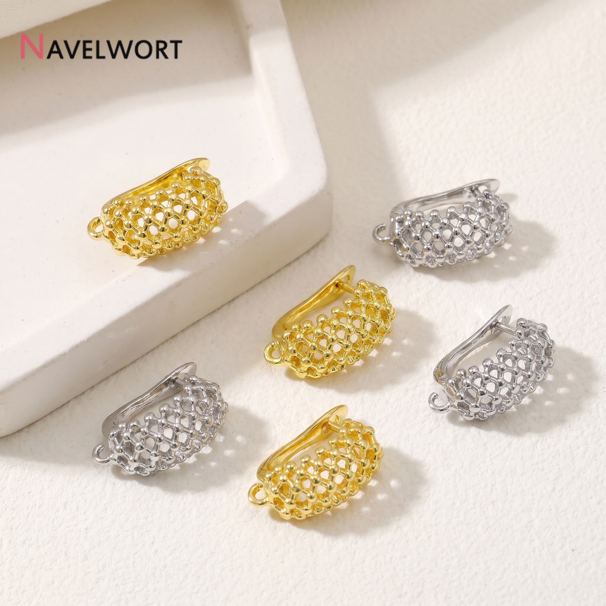 Jewelry Making Pins - 18K Gold Plated Brass Hollow Shvenzy