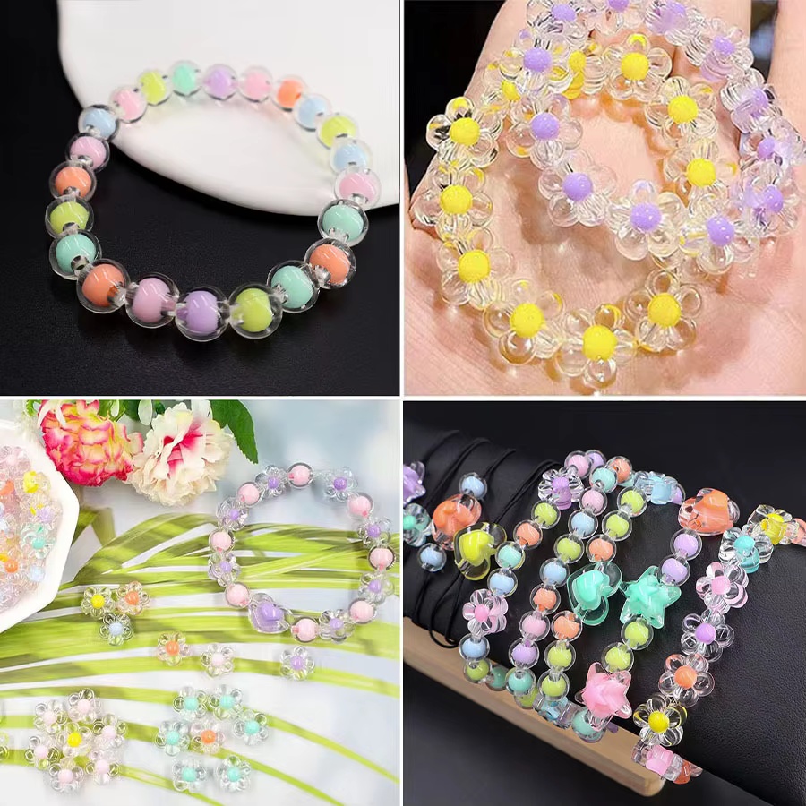 174pcs/Box Heart Acrylic Beads – обзор и цена Jewelry Making Kits For Kids