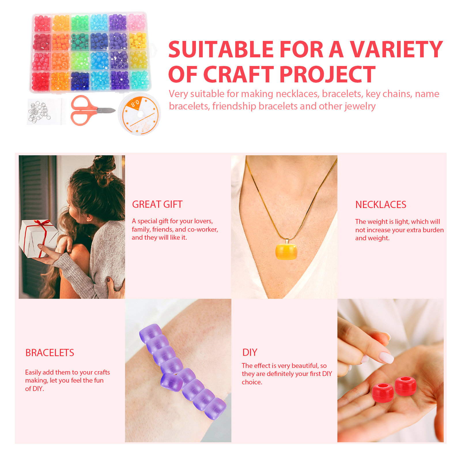 1Set Large Hole Beads DIY Bead – обзор и цена Jewelry Making Kits For Kids
