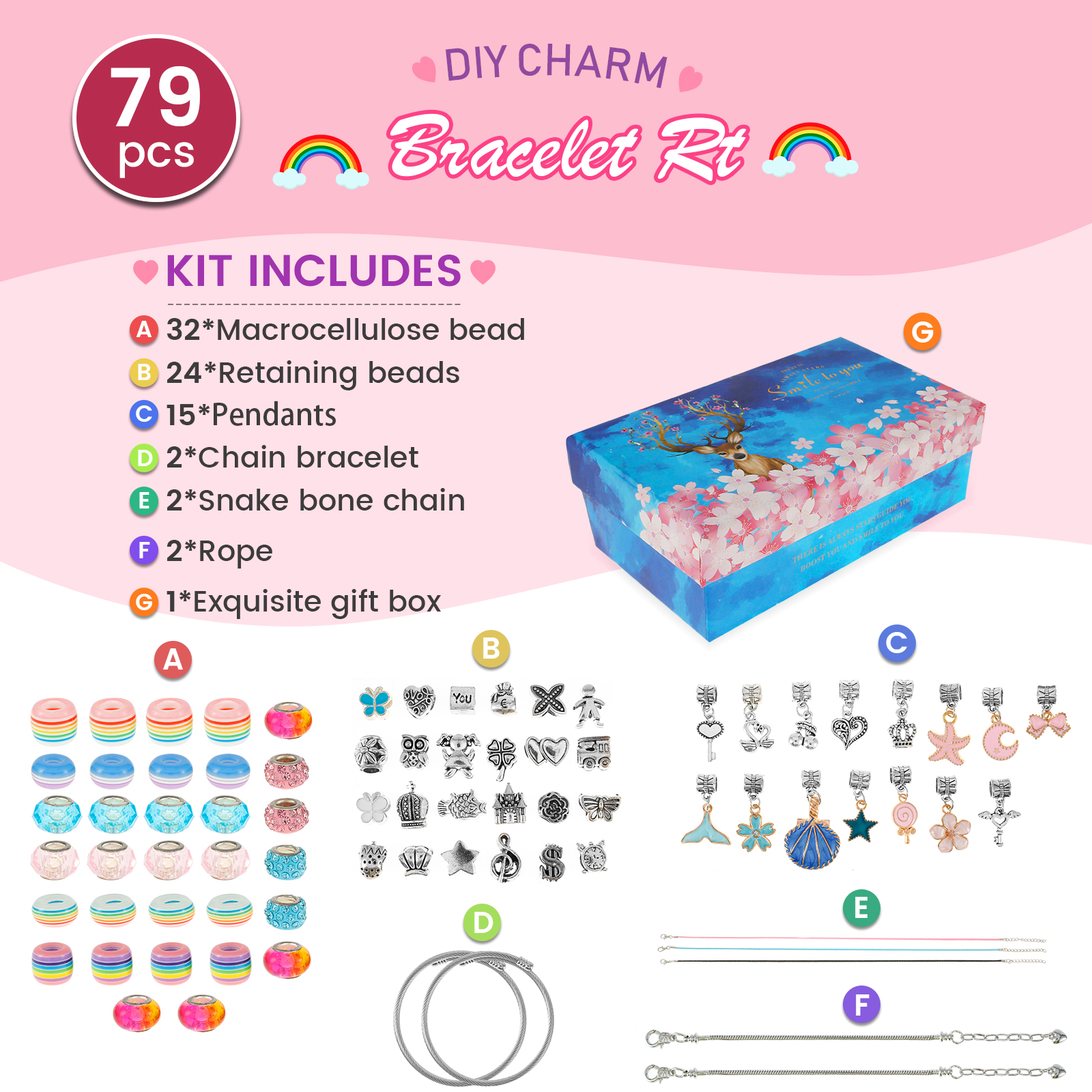 78Pcs Bracelet Making Kit Char – обзор и цена Jewelry Making Kits For Kids