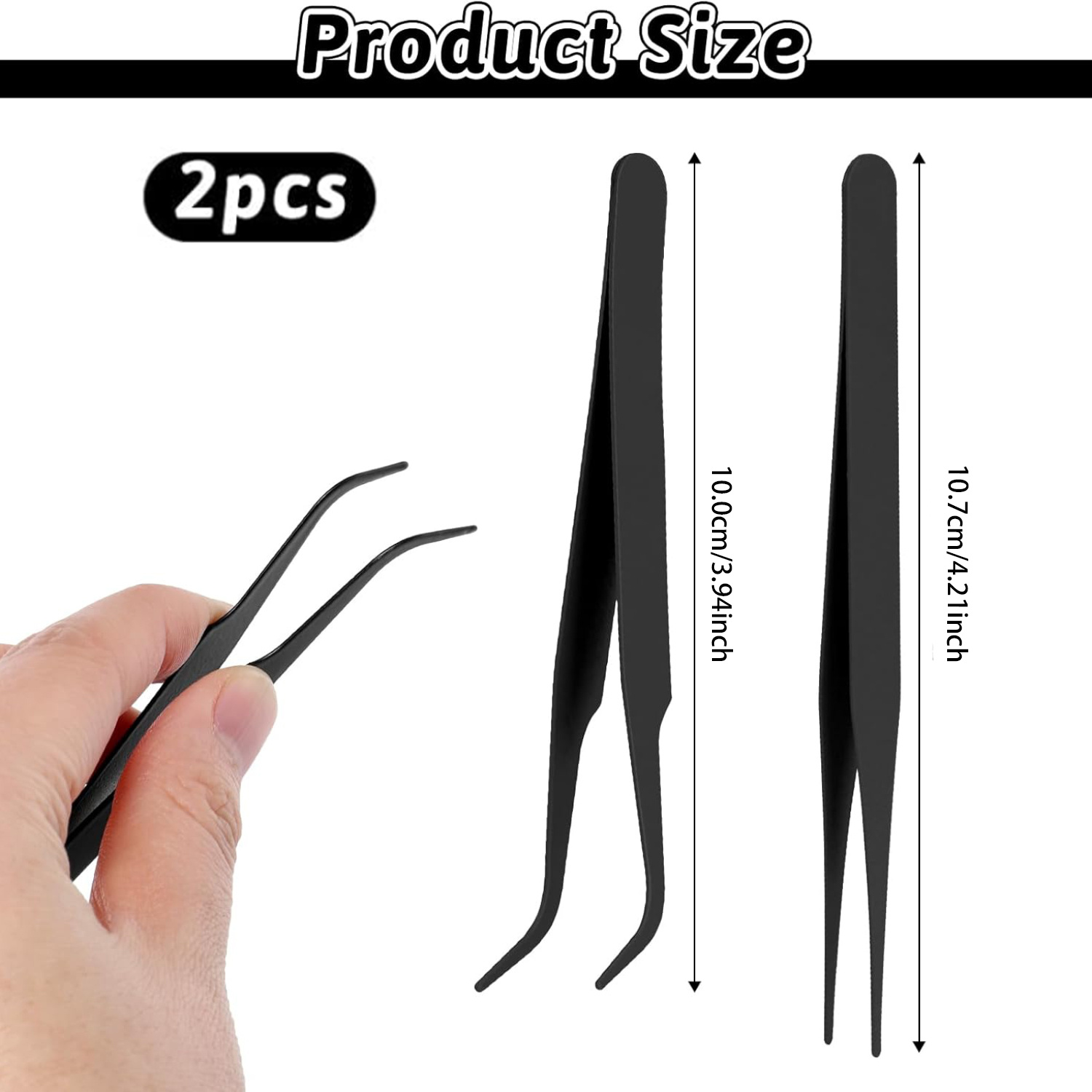 Black handmade tweezers 2-piec – обзор и цена Jewelry Making Pieces