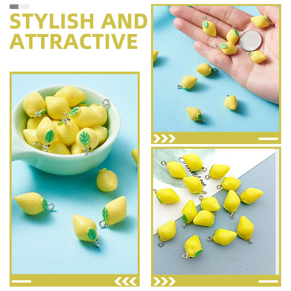 20Pcs Resin Lemon Charms Fruit – обзор и цена Jewelry Making Resin