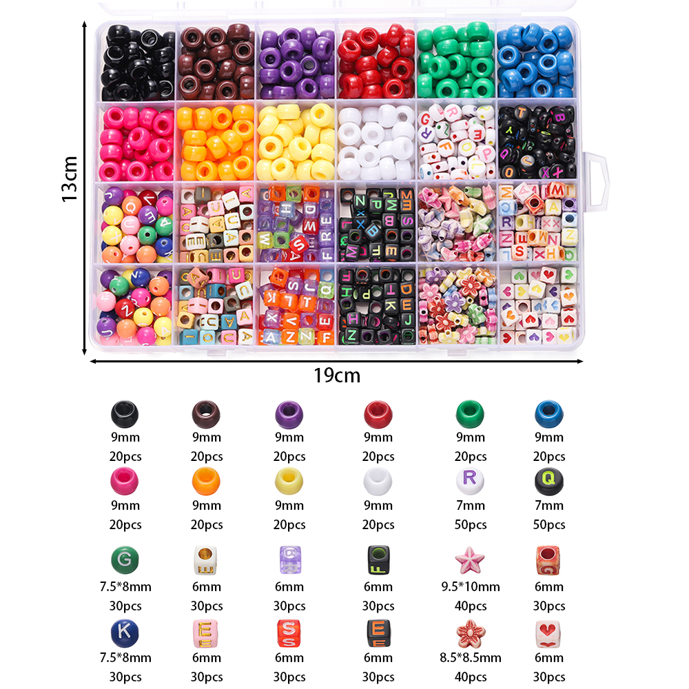 680pcs/Box Colorful Acrylic Po – обзор и цена Jewelry Making Pieces