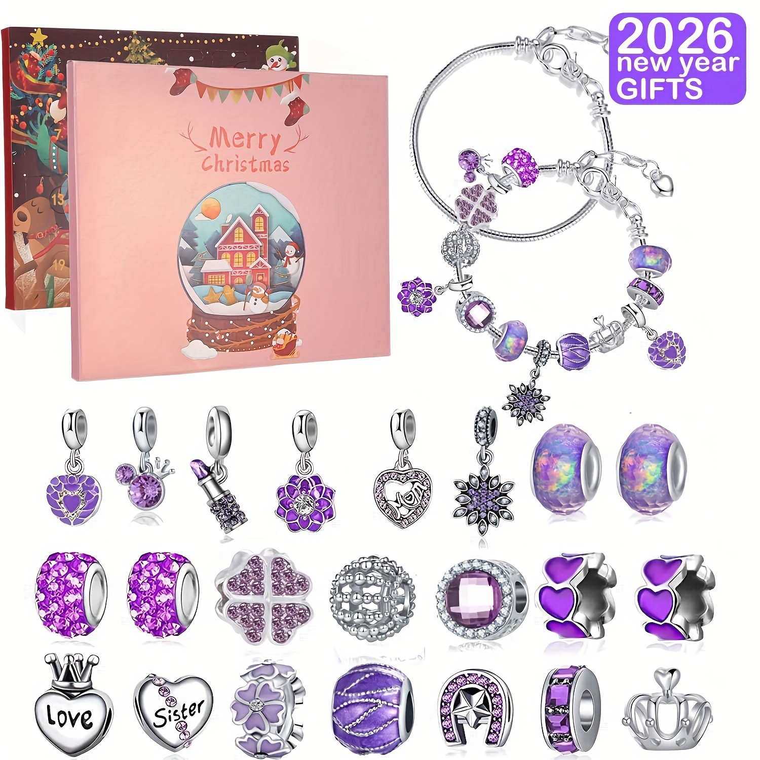 Christmas purple beads DIY jew – обзор и цена Jewelry Making Resin