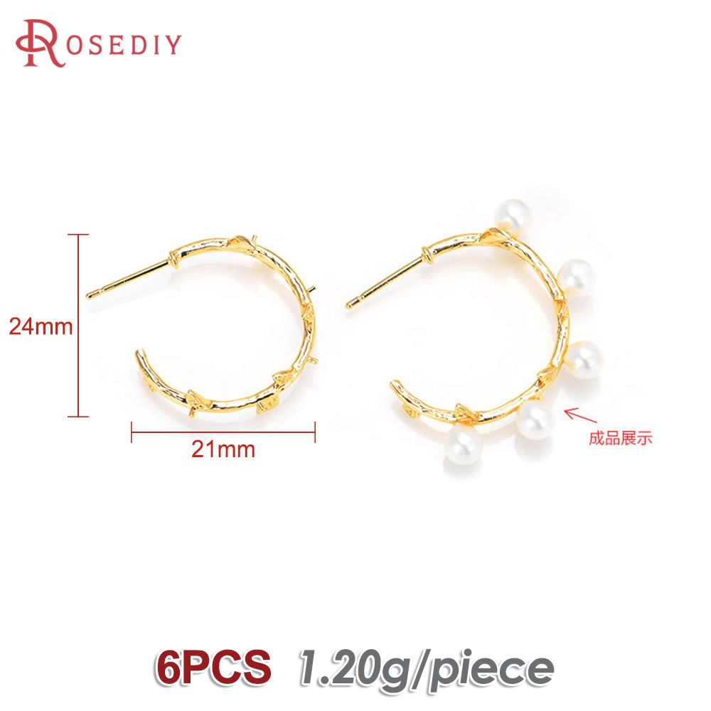6PCS 18K Gold Color Brass with – обзор и цена Jewelry Making Pieces