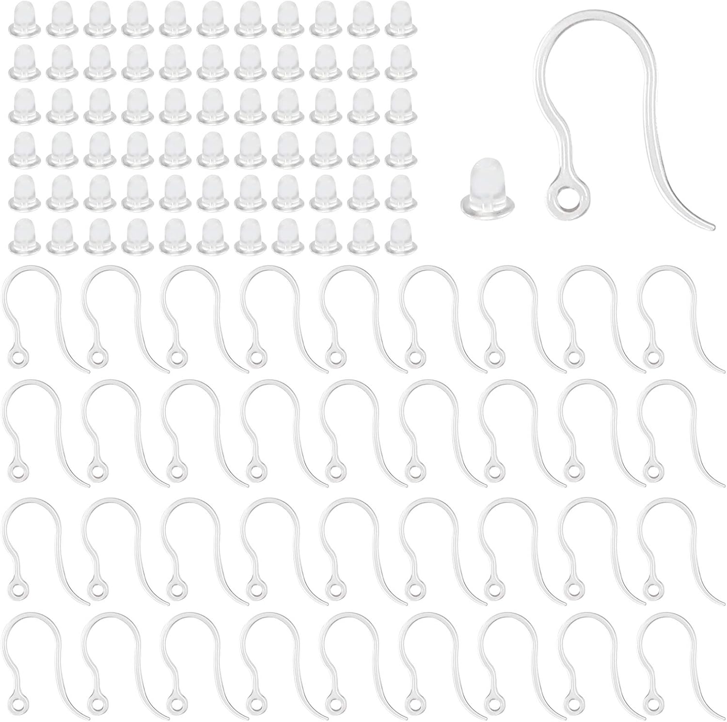 40pcs Clear Plastic Earring Ho – обзор и цена Jewelry Making Resin