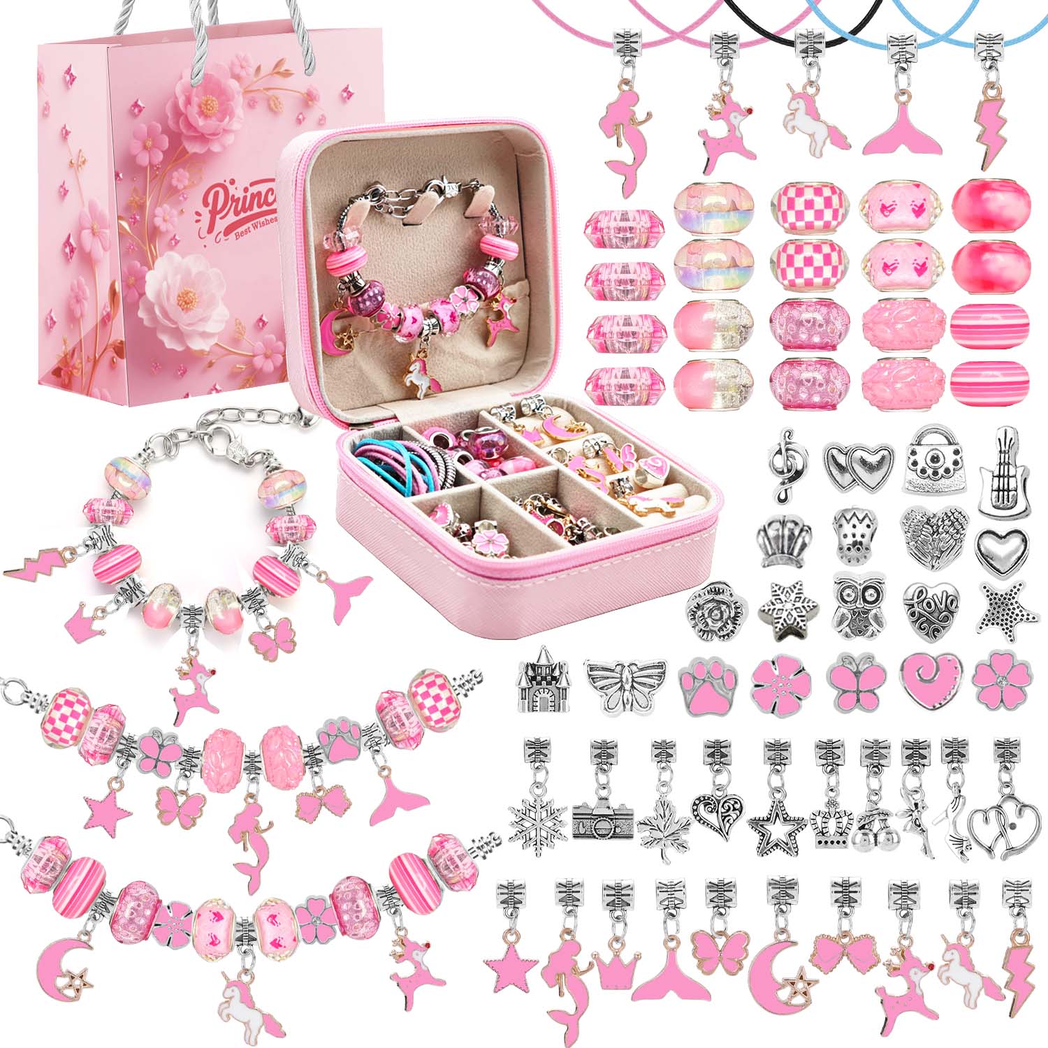 68pcs pink beaded jewelry set, – обзор и цена Jewelry Making Resin