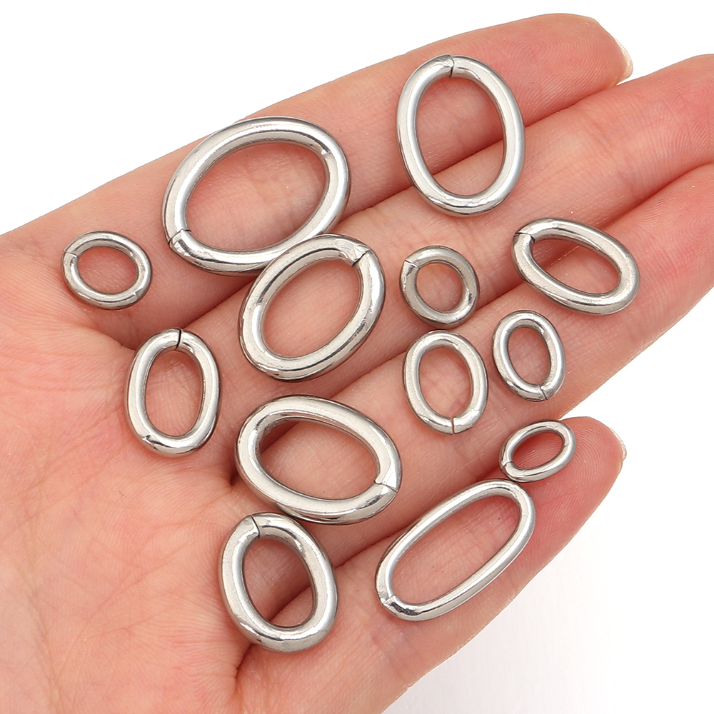 20pcs/lot Stainless Steel Oval – обзор и цена Jewelry Making Closed Jump Rings